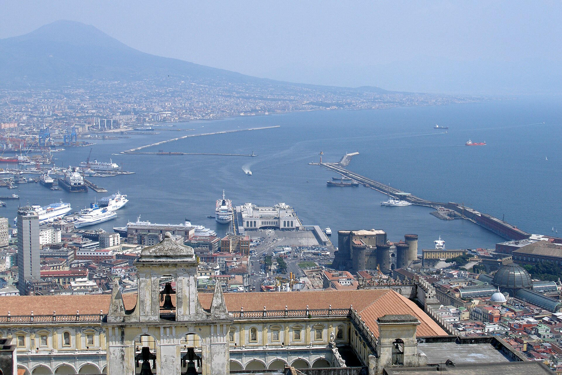 View of Naples Bay with Mount Vesuvius